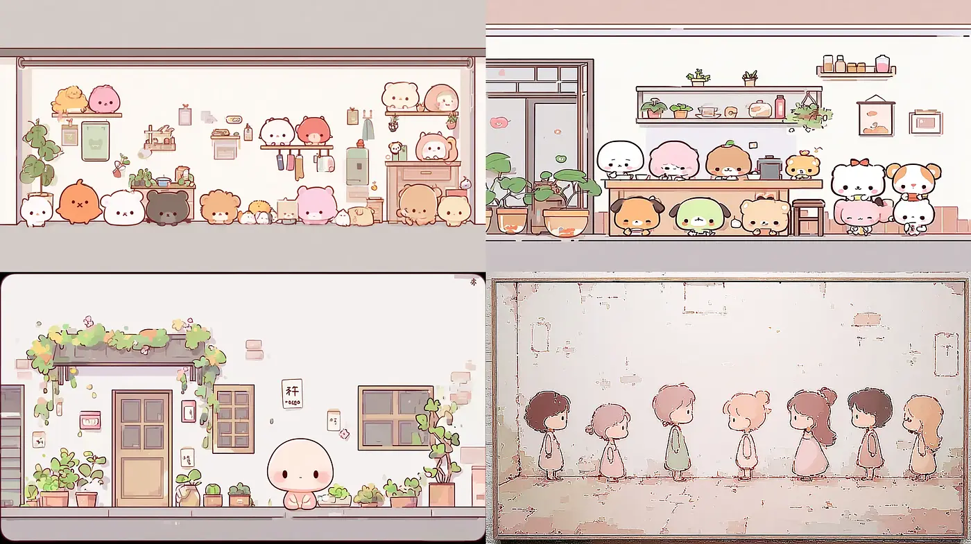 Whimsical and Cozy Illustrations with Soft Pastels - Midjourney sref style