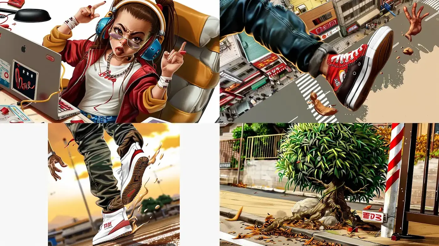 Dynamic Urban Illustrations with a Comic and Contemporary Vibe - Midjourney sref style