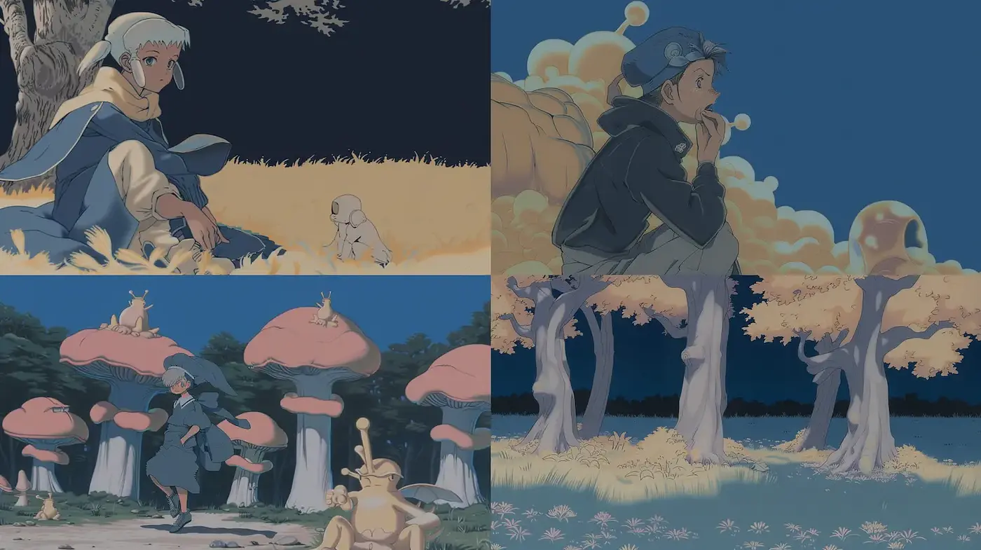 Whimsical and Dreamlike Art Style with Fantastical Elements - Midjourney sref style