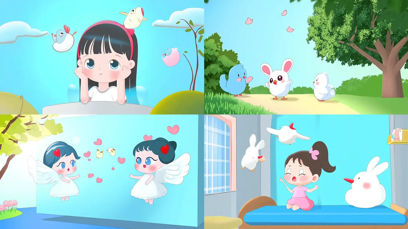 Charming Whimsy in Pastel - A Consistent Cartoon Enchantment - Midjourney sref style