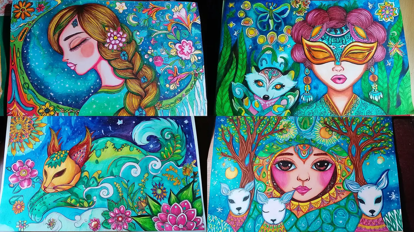 Whimsical and Colorful Illustrations with a Nature-Infused Vibe - Midjourney sref style