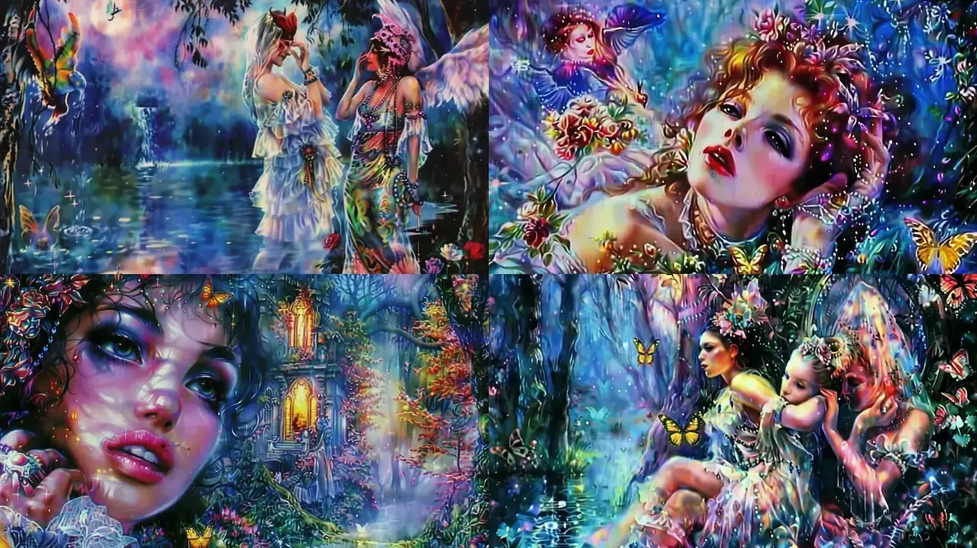 Ethereal Fantasy Art with Vivid Dreamlike Quality - Midjourney sref style