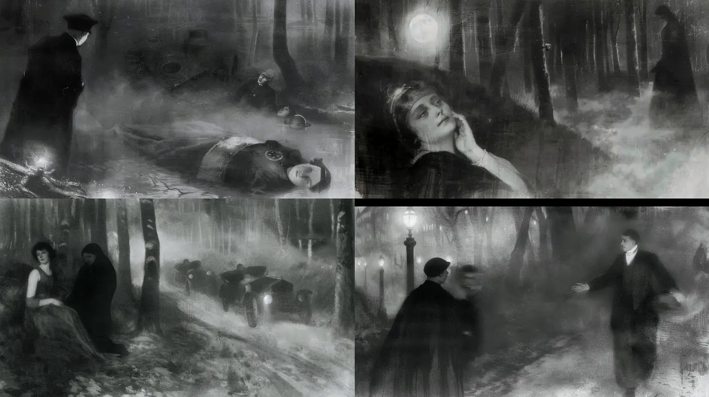 Gothic Nocturnes: A Stylized Exploration in Monochrome - Midjourney sref style