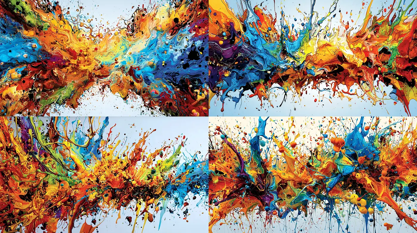 Dynamic and Vivid Abstract Expressionism with Fluid Textures - Midjourney sref style
