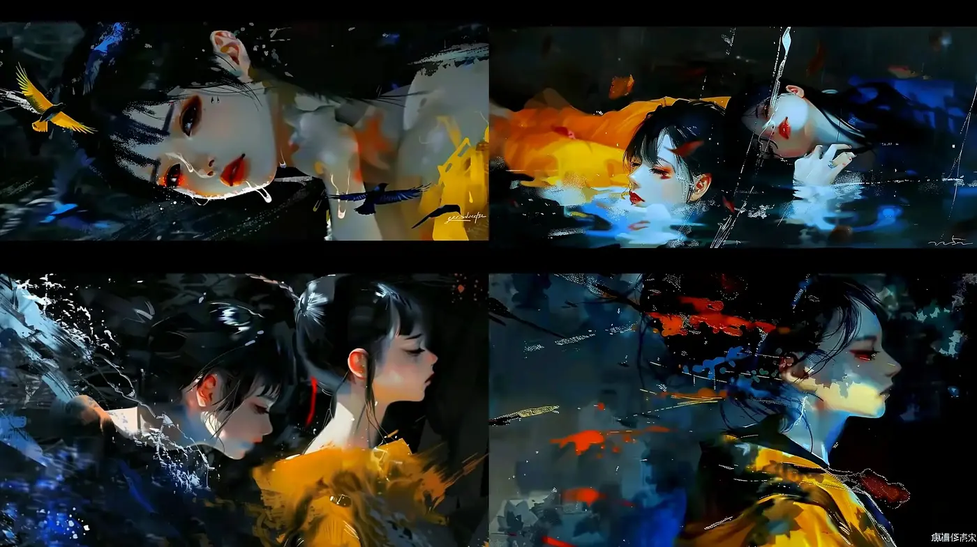 Luminous Nocturnal Brushstrokes in Contemporary Digital Impressionism - Midjourney sref style