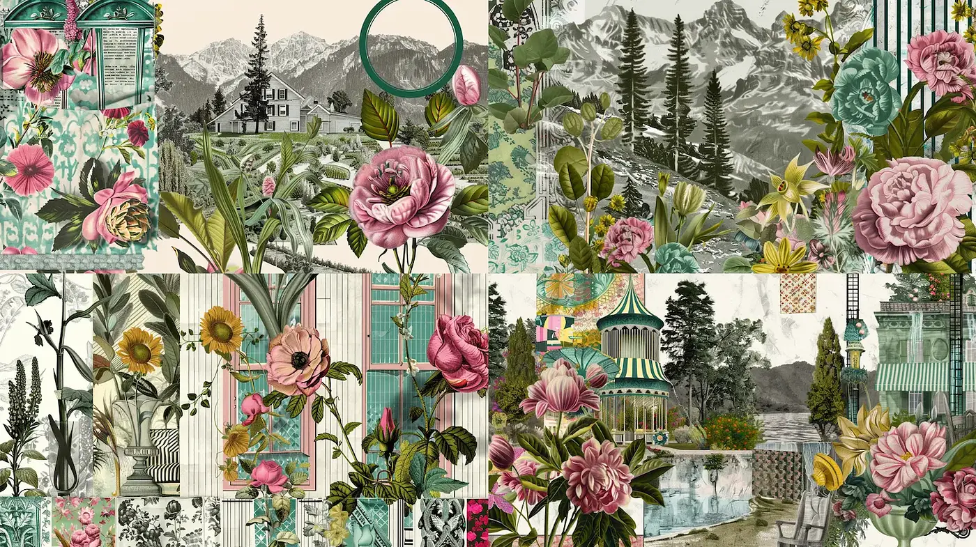 Botanical Illustrations with Vintage Aesthetic and Engaging Textures - Midjourney sref style