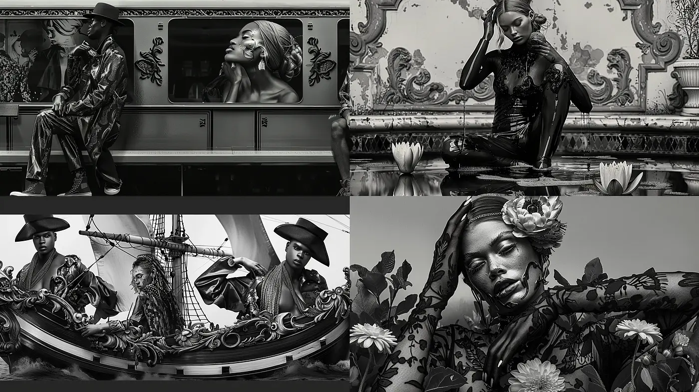 Monochromatic Elegance: A Fusion of Modern Forms with Classical Sensibilities - Midjourney sref style