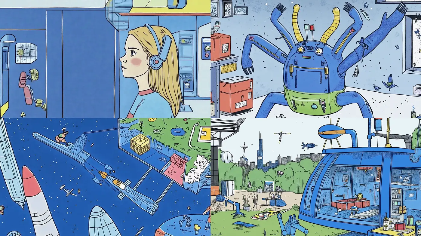 Whimsical Narratives in a Quirky Illustrated World - Midjourney sref style