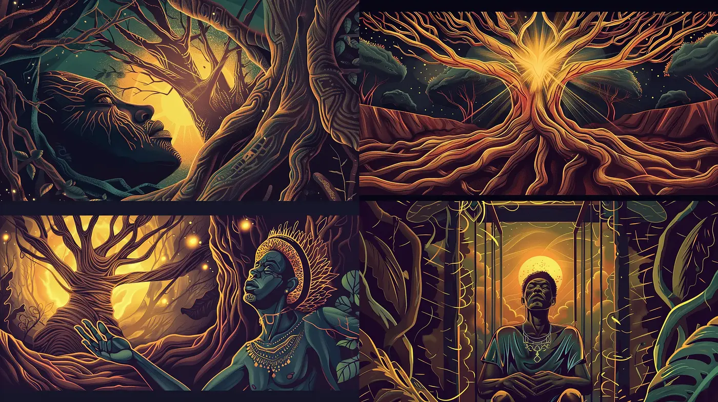 Mystical Arboreal Glow: A Consistent Vision of Nature's Majestic Enchantment - Midjourney sref style
