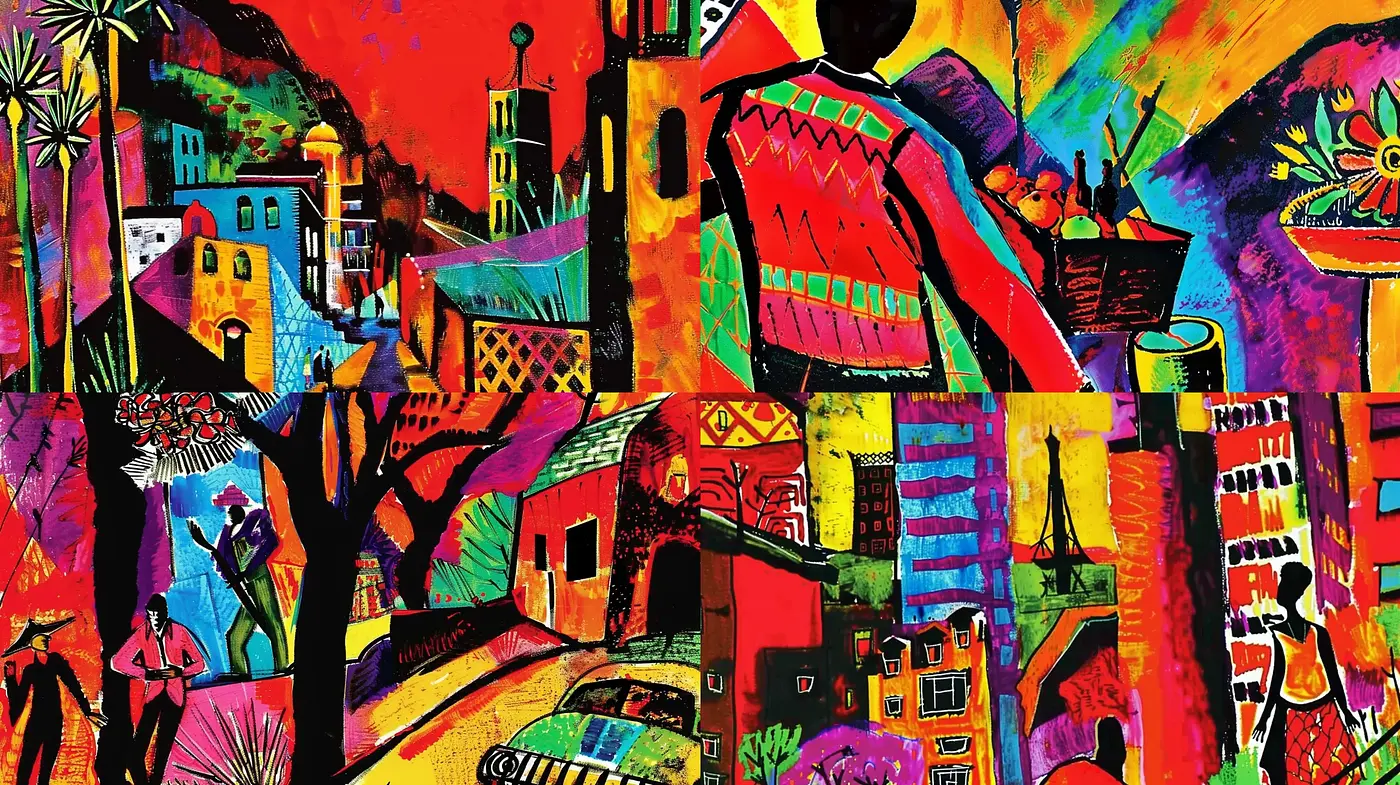 Vibrant Fauvist Fusion with Expressive Strokes and Bold Imagery - Midjourney sref style