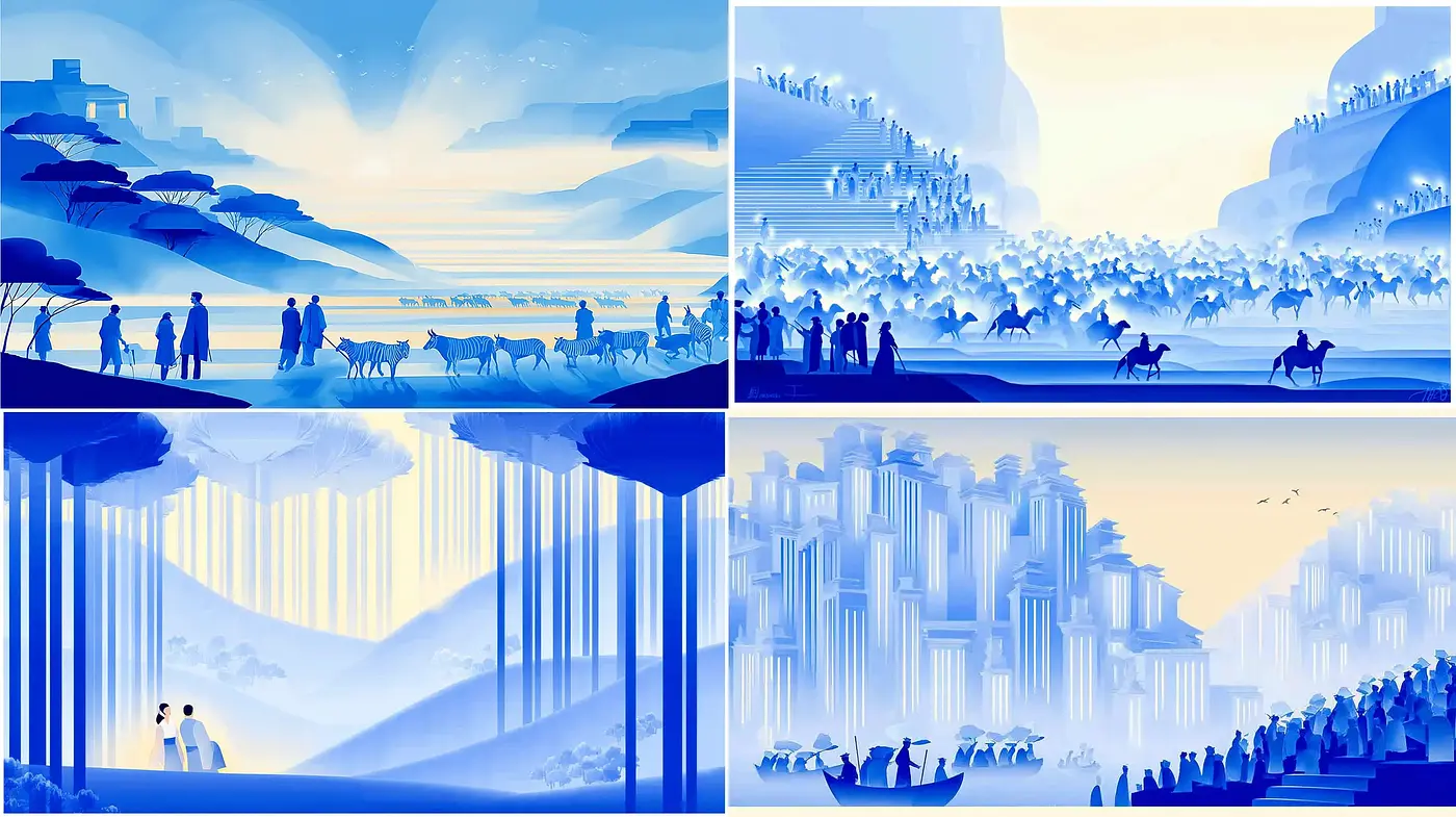 Serene landscapes infused with a minimalist and dreamy quality - Midjourney sref style
