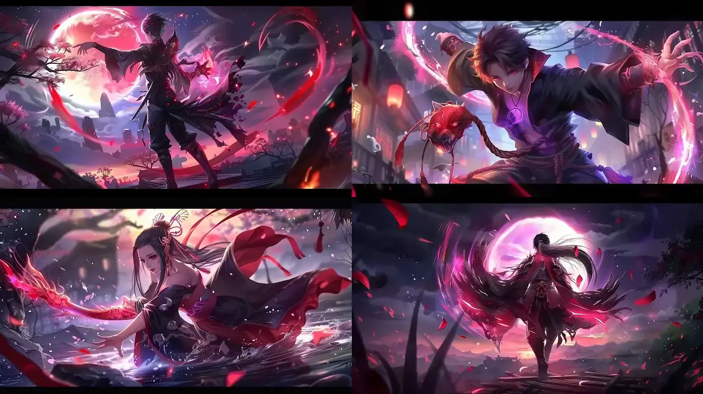 Dynamic and Ethereal Fantasy Artwork with Flowing Elements - Midjourney sref style