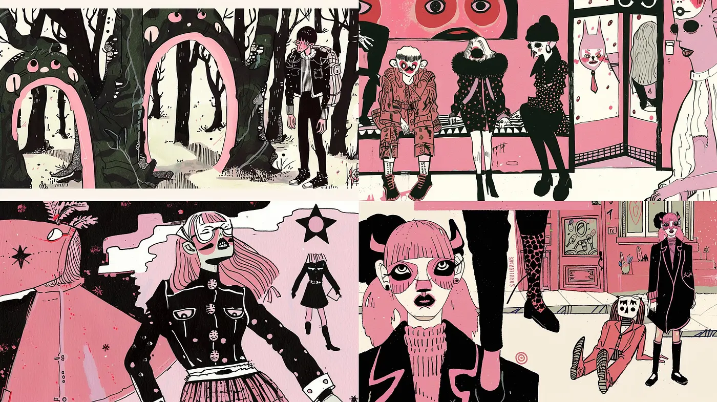 Eccentric Fusion of Vintage and Modern Whimsy - Midjourney sref style