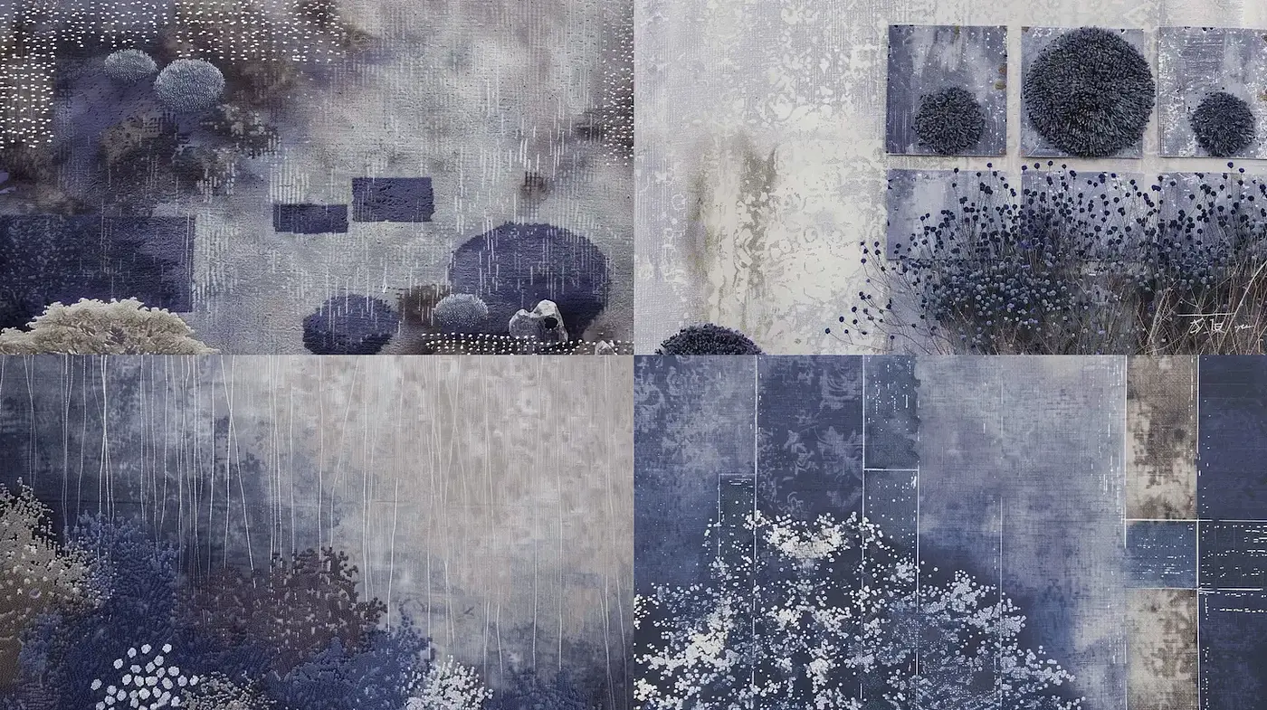 Ethereal abstraction with layered textures and moody tones - Midjourney sref style
