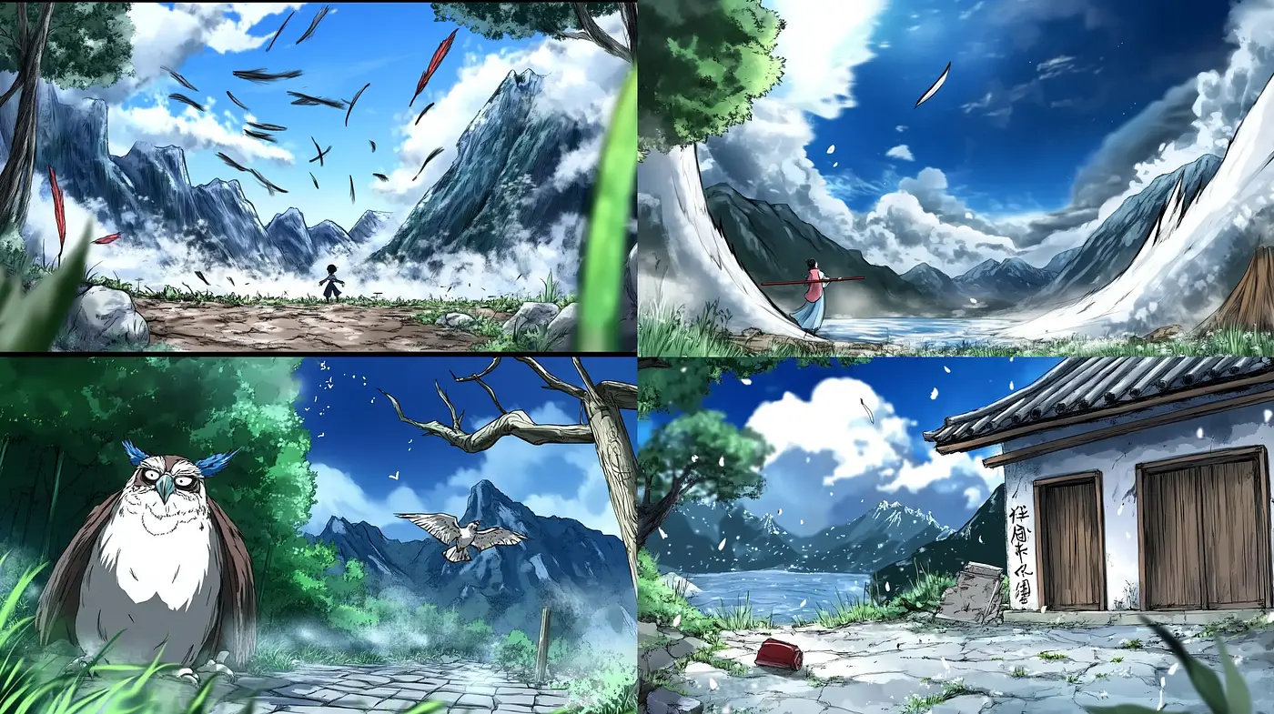 Serene Eastern Landscape Impressions with a Lyrical Anime Essence - Midjourney sref style