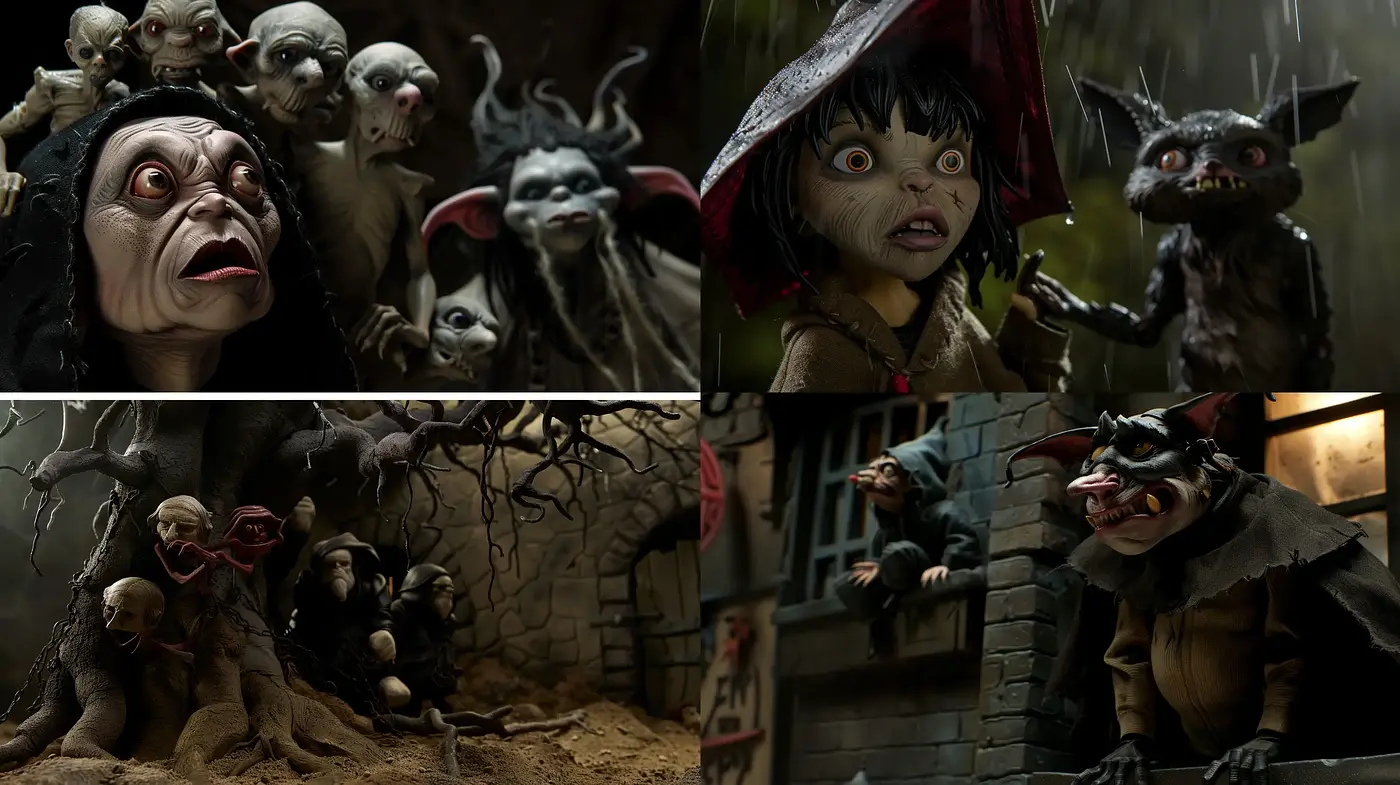 Gothic Whimsy: Dark Fantasy with a Sinister Playful Twist - Midjourney sref style