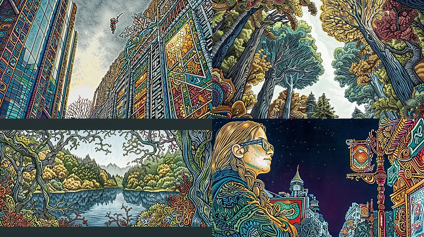 Vibrant, intricate illustrations with a surreal, fantasy vibe - Midjourney sref style