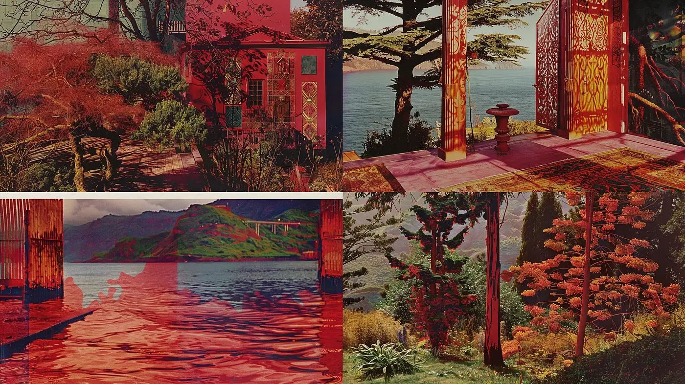 Ethereal Natural Landscapes with Warm Autumnal Tones and Eastern Aesthetics - Midjourney sref style