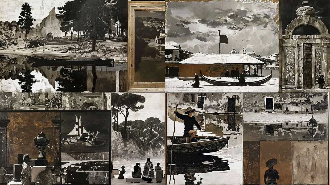 Monochromatic Memories of Serenity and Timelessness - Midjourney sref style