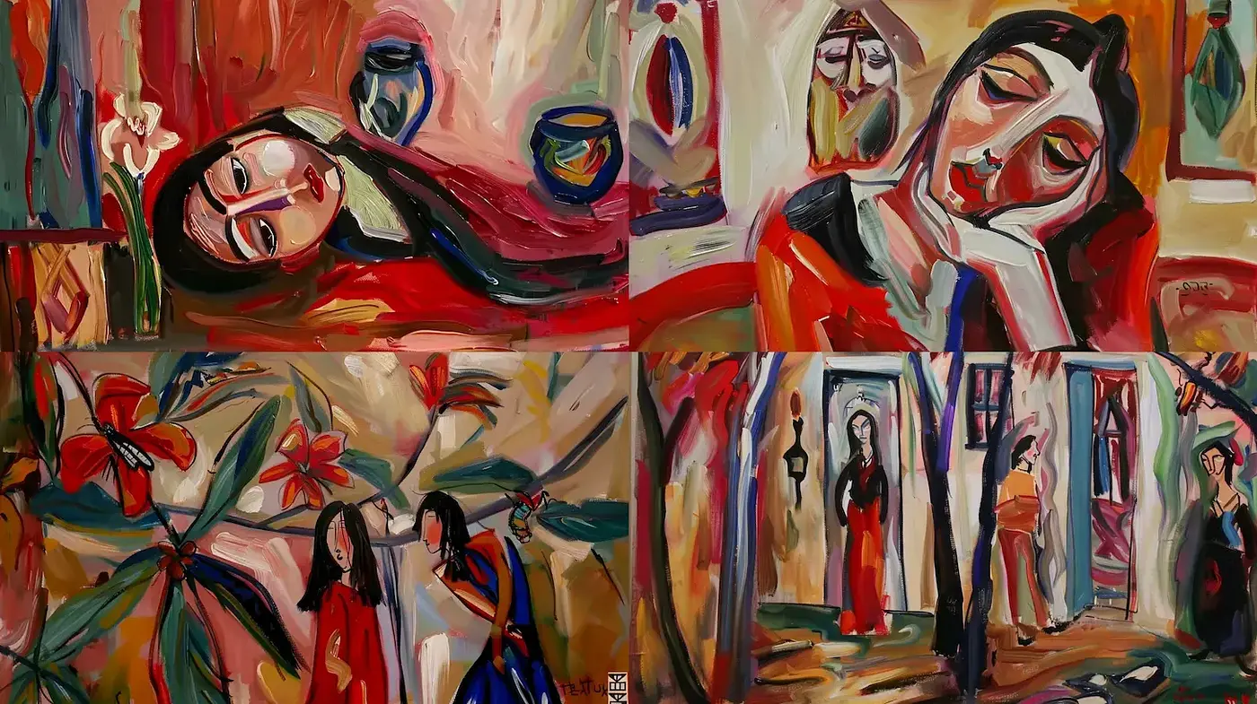 Vibrant Expressionism with a Feminine Touch - Midjourney sref style