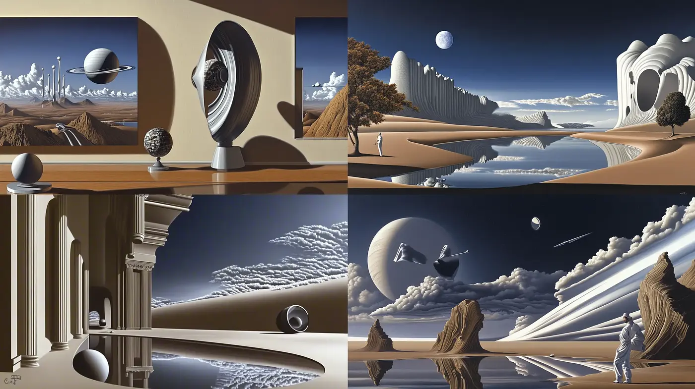 Surreal Vistas: A Study in Sepia-toned Dreamscapes - Midjourney sref style