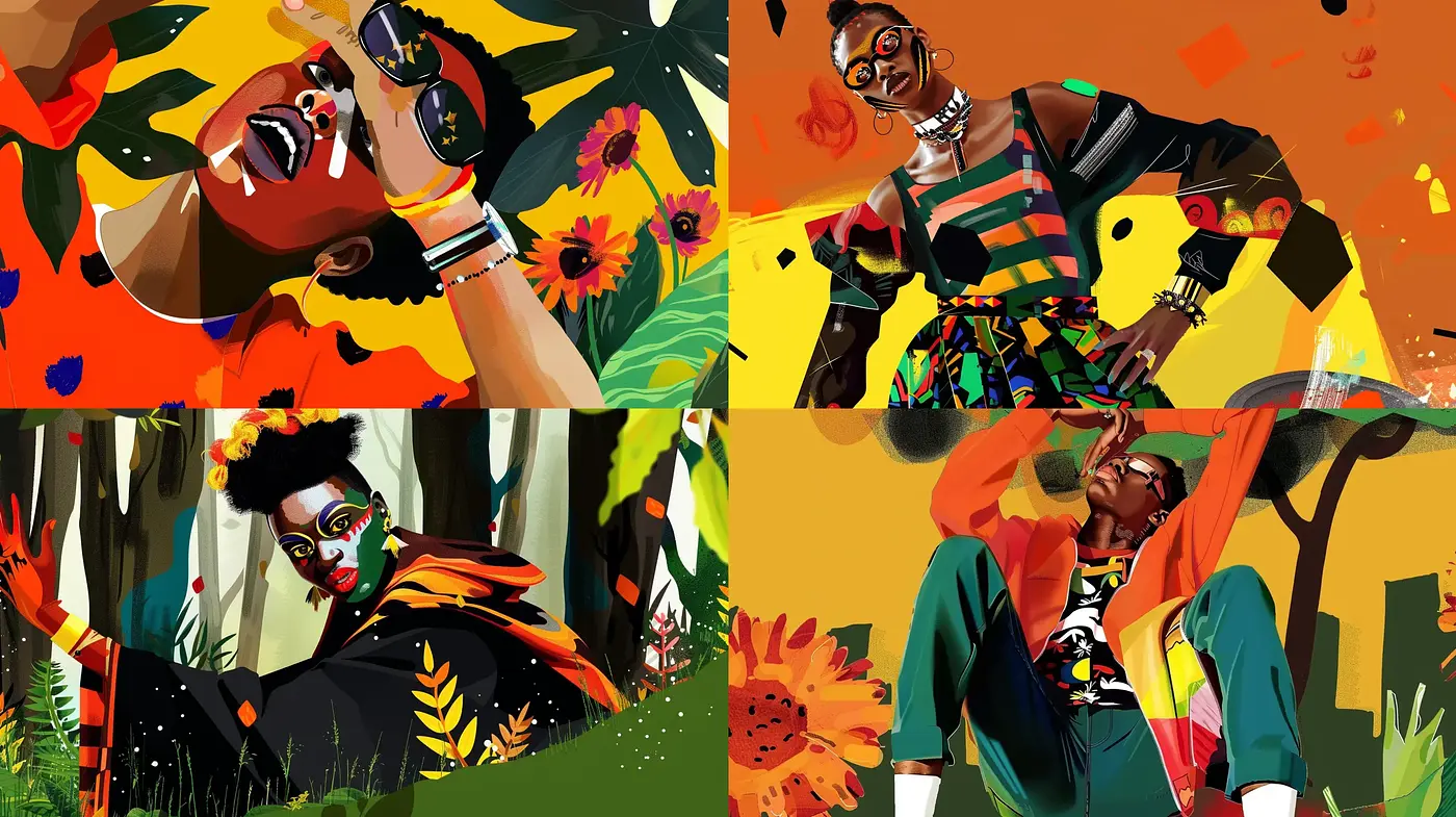 Vibrant Expressionism with a Modern Afrofuturistic Twist - Midjourney sref style