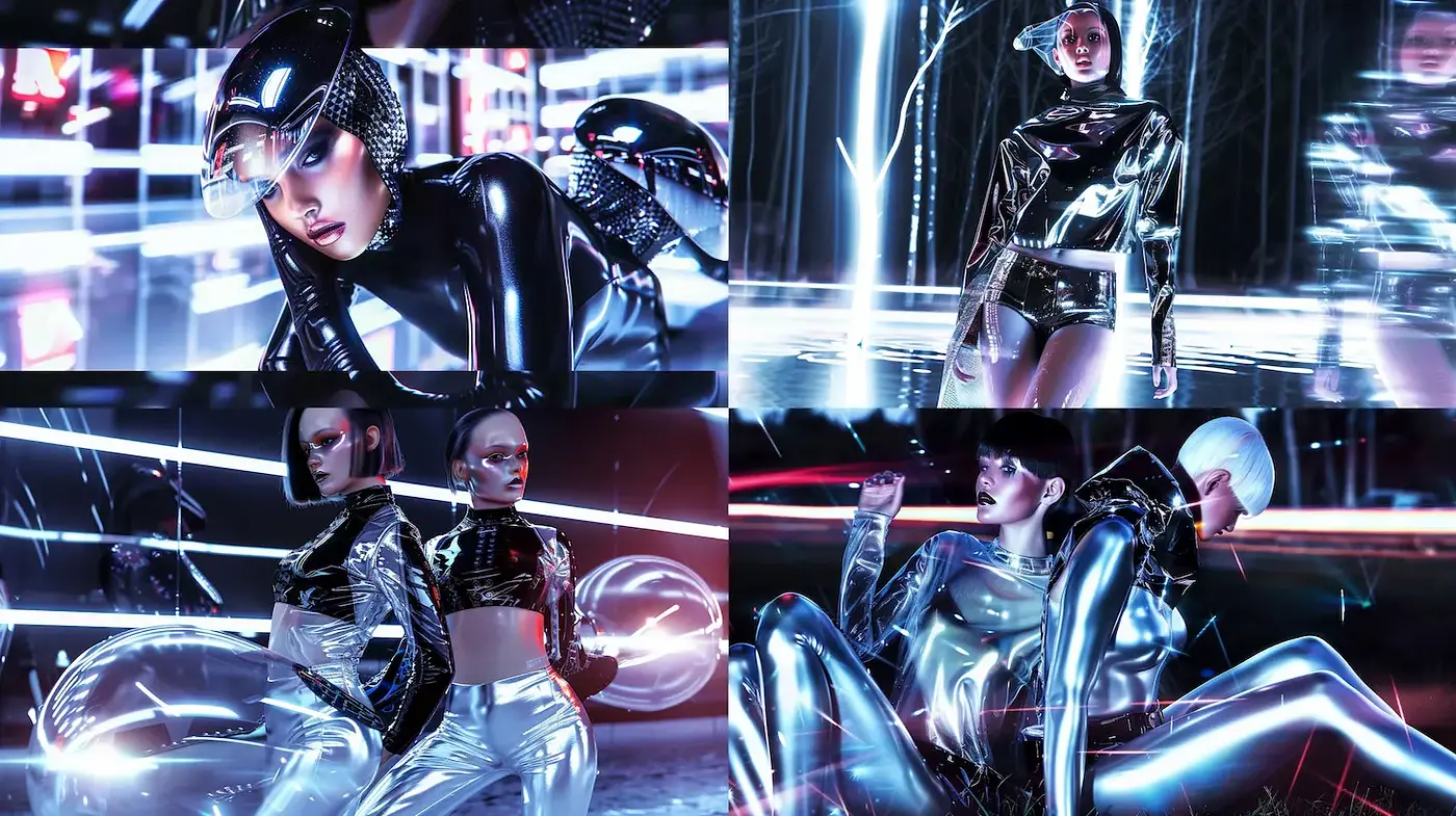 Futuristic and Sleek Aesthetic with Neon Accents - Midjourney sref style