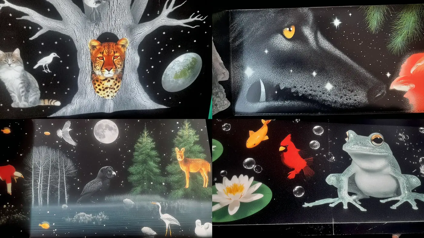 Surreal Animal and Nature Compositions with Cosmic Elements - Midjourney sref style