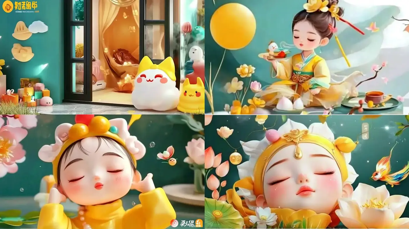 Charming Whimsy in Sunlit Serenity: A Consistent Fusion of Modern 3D Animation with Traditional Eastern Aesthetics - Midjourney sref style