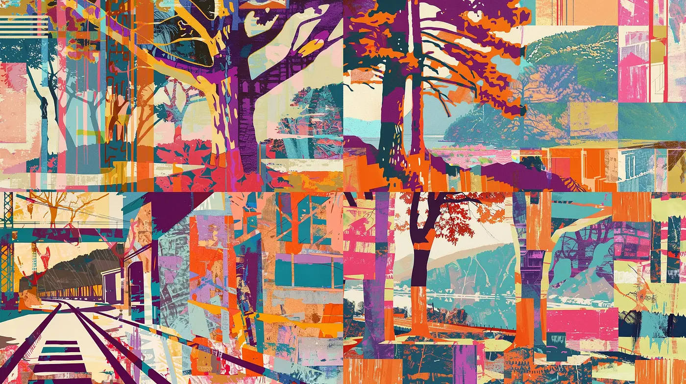 Fragmented Nostalgia: A Collage of Abstracted Memory - Midjourney sref style