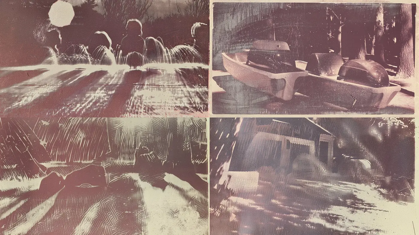 Ethereal Sepia Dreams: A Fusion of Vintage Textures and Surreal Forms - Midjourney sref style