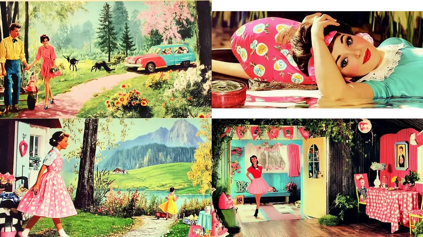 Idyllic Americana with a Retro Technicolor Glow - Midjourney sref style