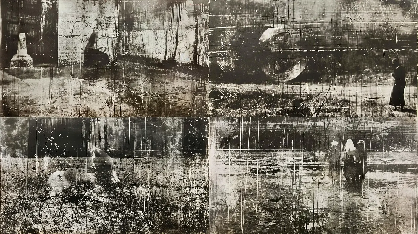 Abstracted Monochrome Visions: A Textural Synthesis - Midjourney sref style