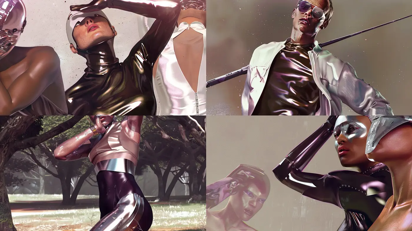 Futuristic Elegance with Vibrant Chromaticity and Hyper-Real Textures - Midjourney sref style