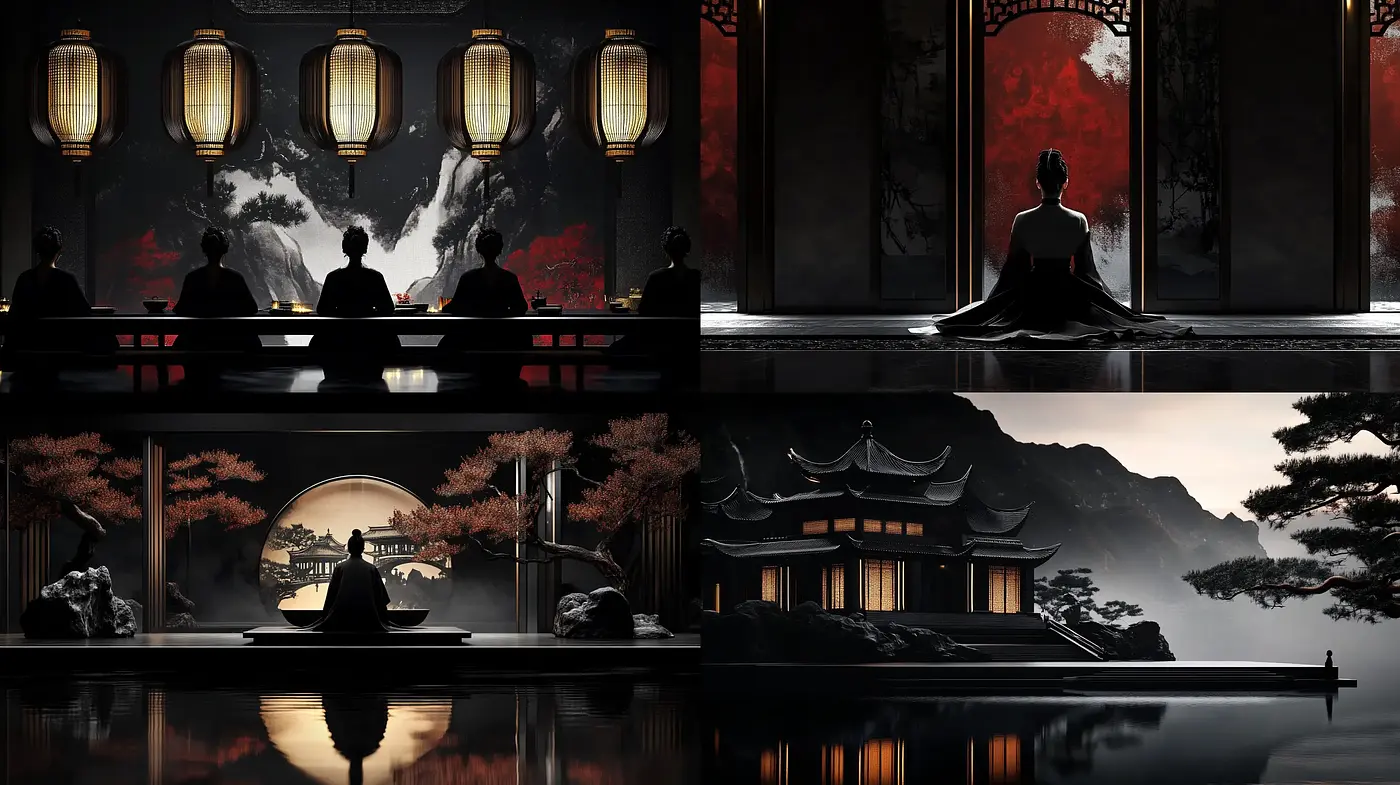 Tranquil Oriental Serenity: A Homage to Traditional Eastern Aesthetics and Cinematography - Midjourney sref style