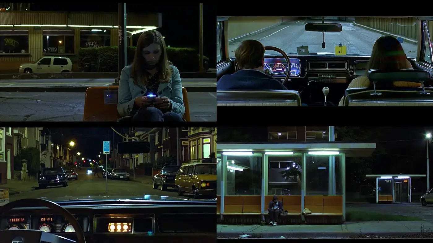 Moody Urban Nightscapes with a Cinematic Nostalgia - Midjourney sref style