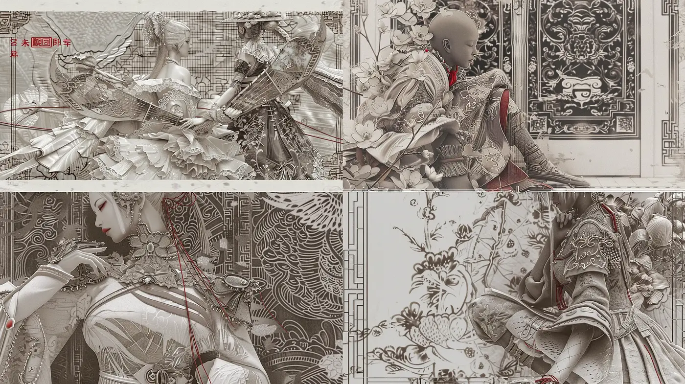 Ethereal Monochrome Engravings with a Contemporary Twist - Midjourney sref style