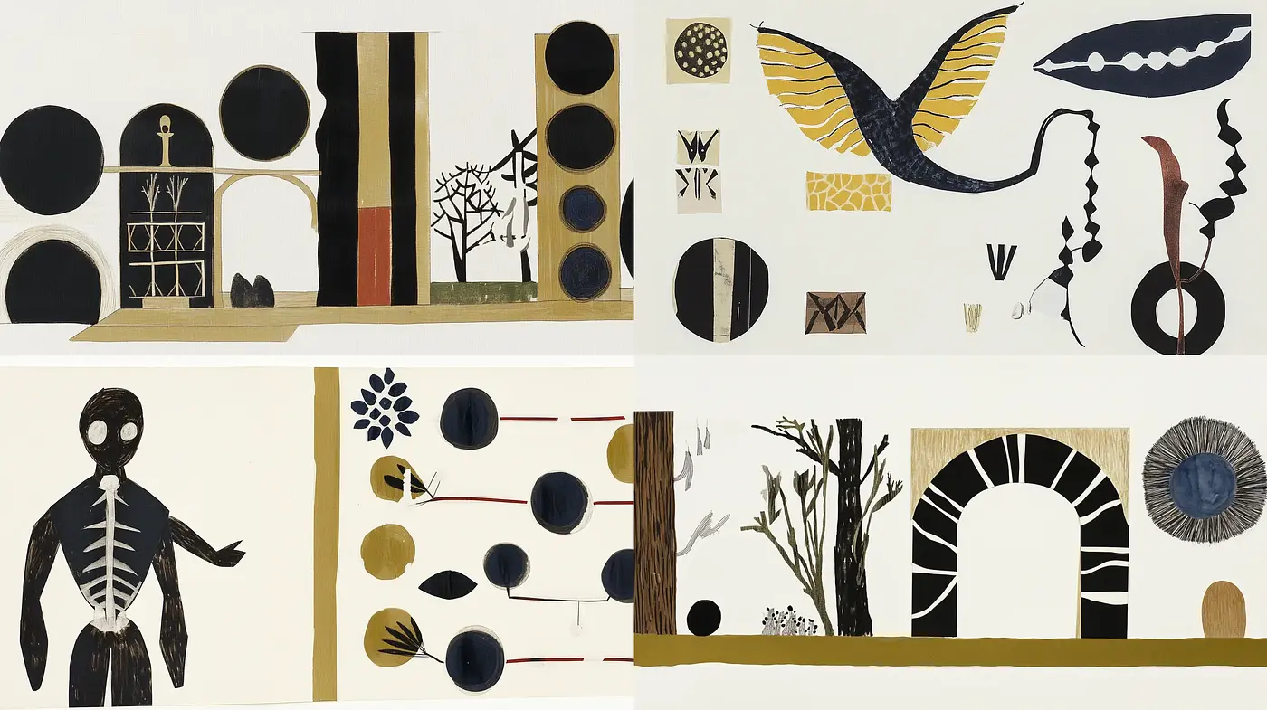 Modern Primitivism with Geometric Abstraction - Midjourney sref style