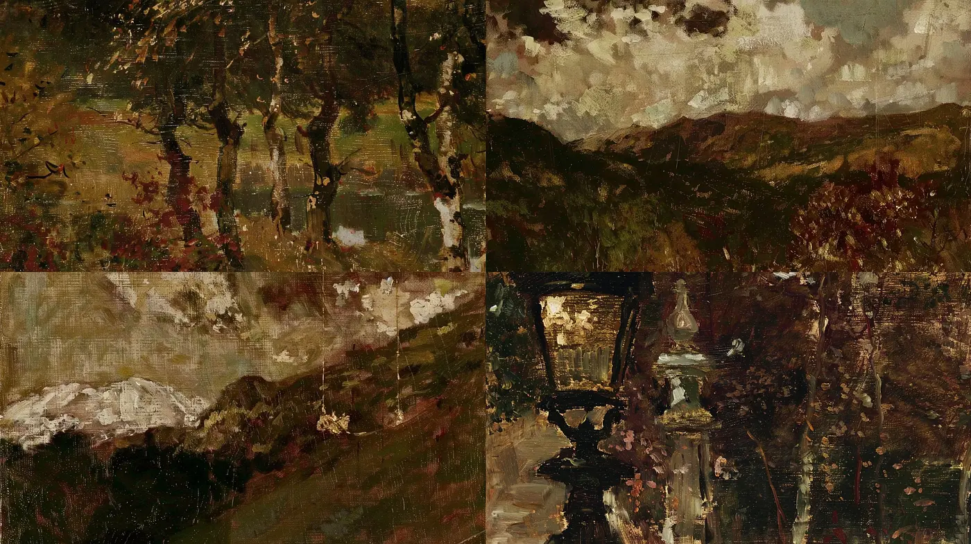 Ethereal Brushstrokes of Timeless Serenity - Midjourney sref style