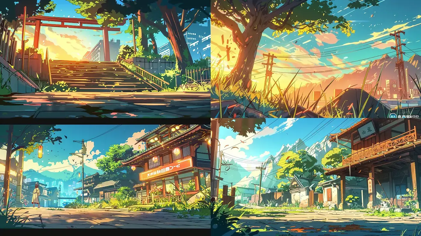 Vibrant and Lively Urban Landscapes with Retro Influence - Midjourney sref style