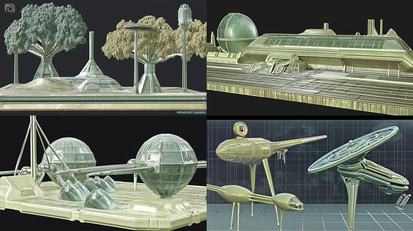 Futuristic Retro-Industrial Concept Art - Midjourney sref style