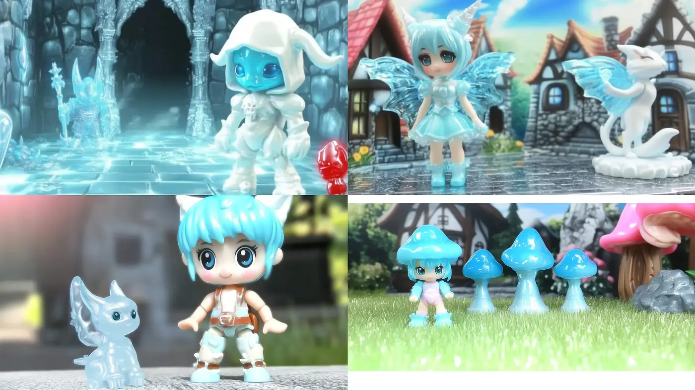Enchanted Pastel Dreamscapes with Whimsical Toy-Inspired Characters - Midjourney sref style