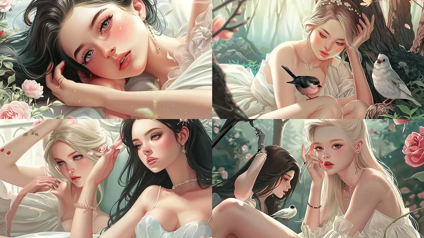 Ethereal Pastel Dreamscape Portraiture - Midjourney sref style