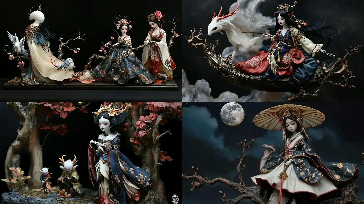 Ethereal Elegance in Moonlit Nocturnes - Midjourney sref style