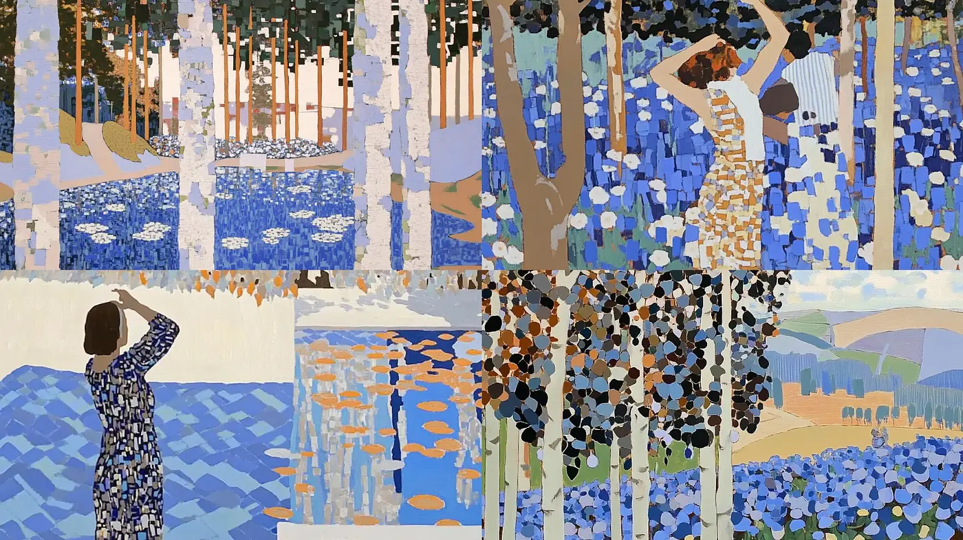 Mosaic of Nature - The Geometric Harmony in Landscape - Midjourney sref style