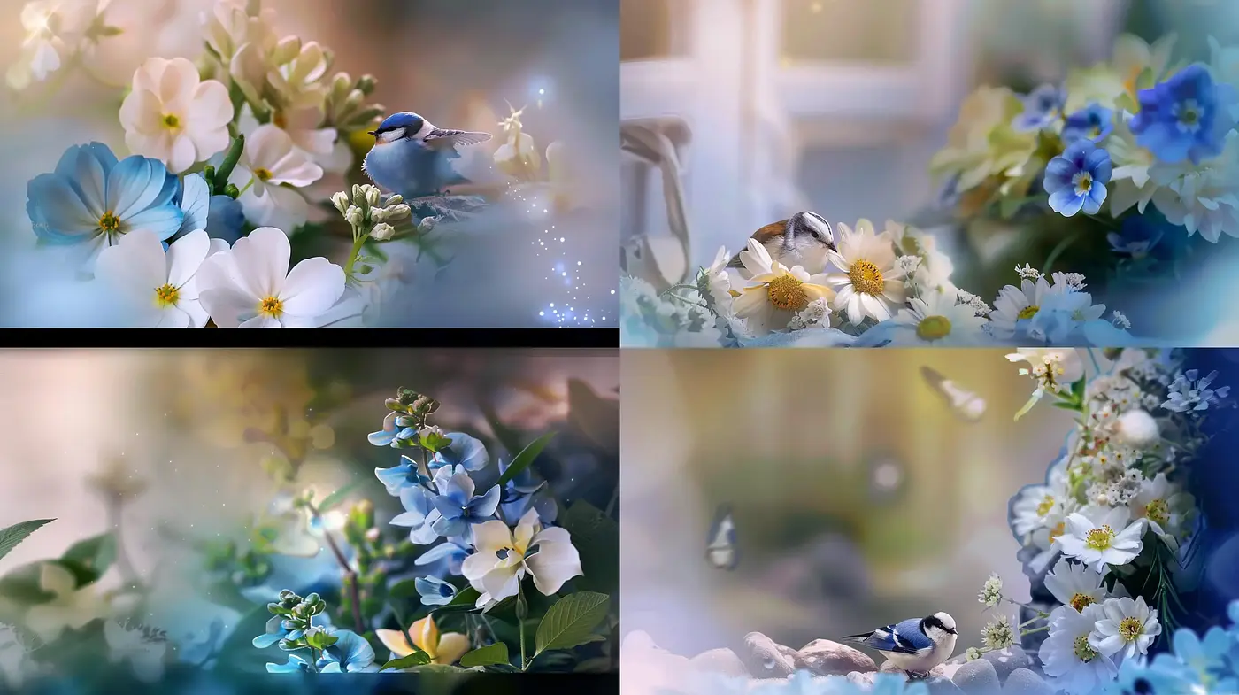 Serene Botanical Dreamscape with Pastel Hues and Soft Glow - Midjourney sref style