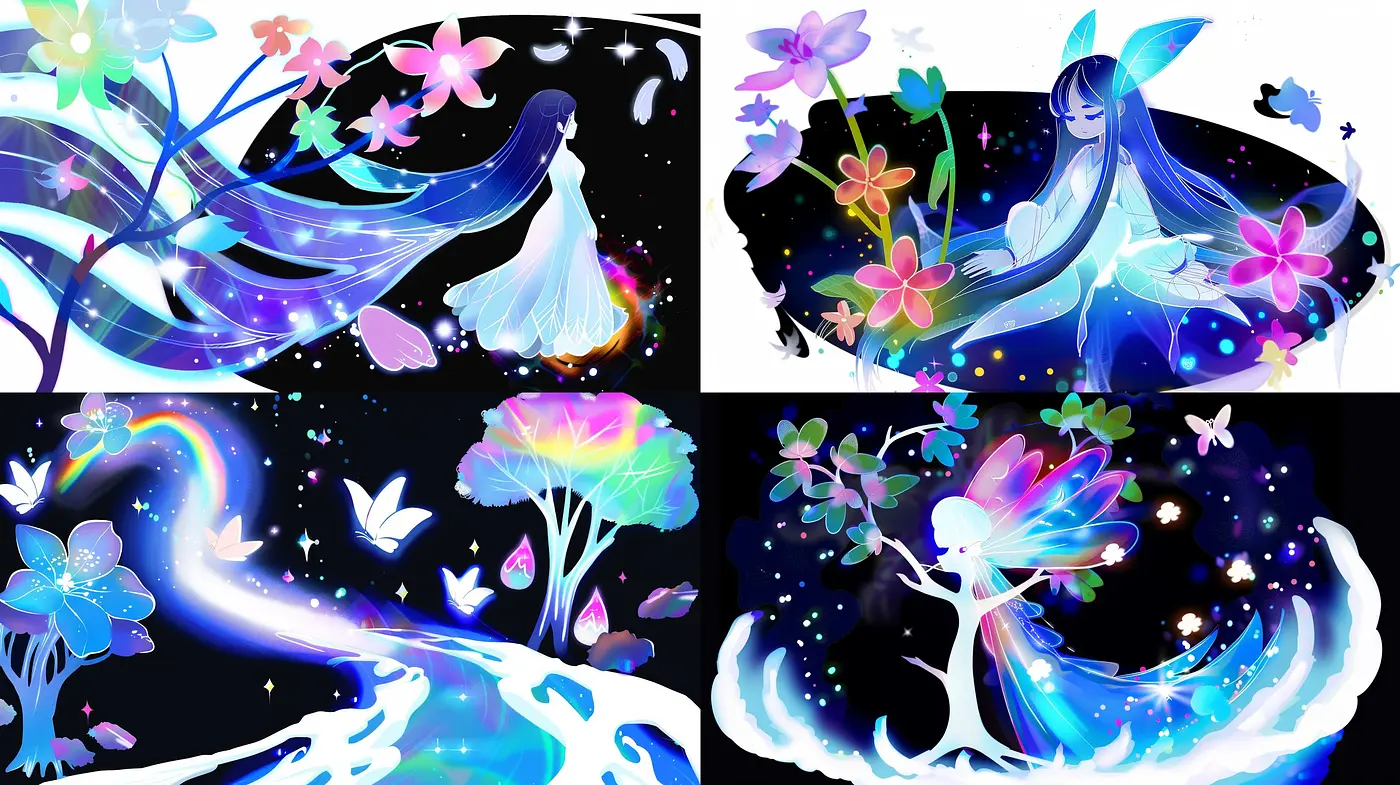 Enchanted Dreamscapes: A Vibrant Journey Through Luminous Ethereality and Starlit Wonder - Midjourney sref style