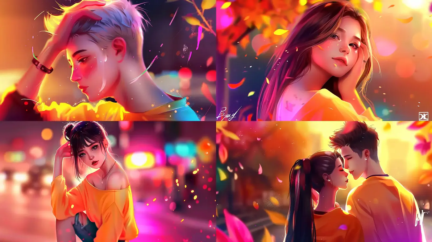 Luminous Dreamlike Urban Romance Illustration Style - Midjourney sref style