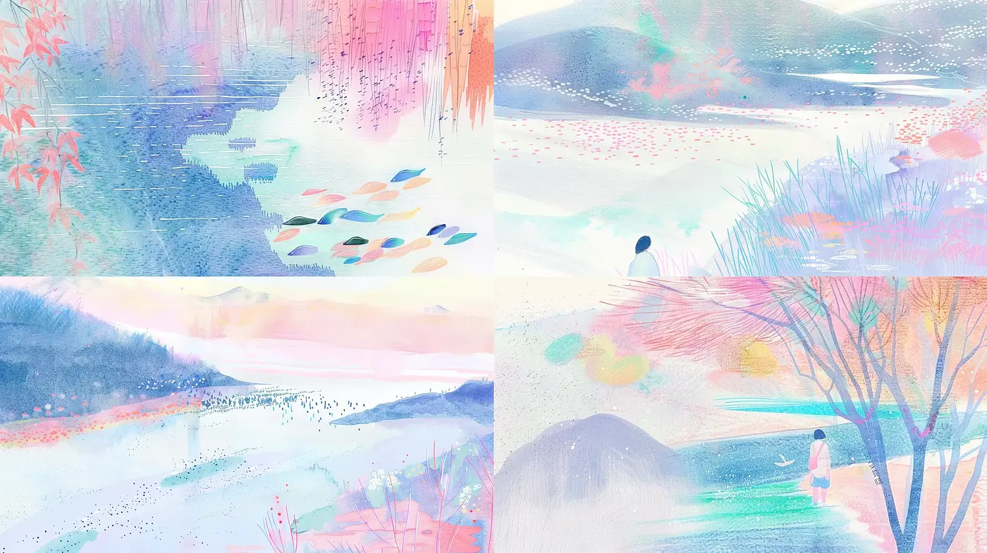 Pastel Dreamscapes: A Whimsical Fusion of Impressionist and Contemporary Techniques - Midjourney sref style