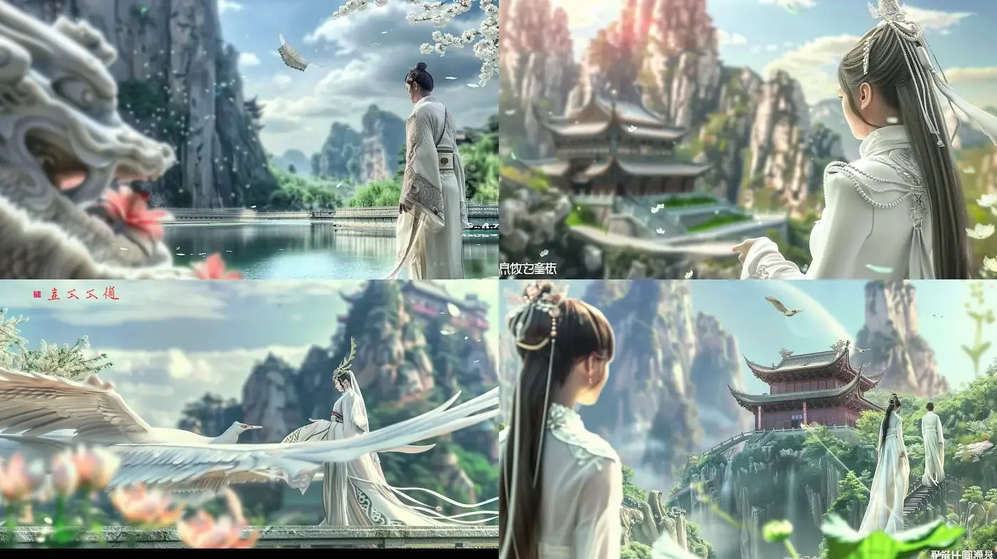 Ethereal Landscapes with Mystical Elements and Harmonious Aesthetic - Midjourney sref style